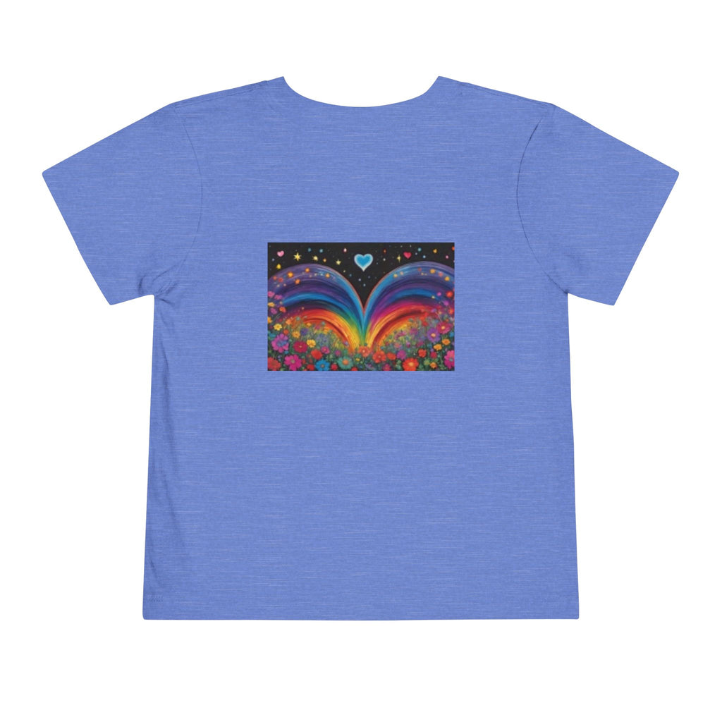 Toddler Tee — Colorful Rainbow Heart & Cute Animal Friends