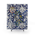 Floral Navy William Morris-Inspired Shower Curtain