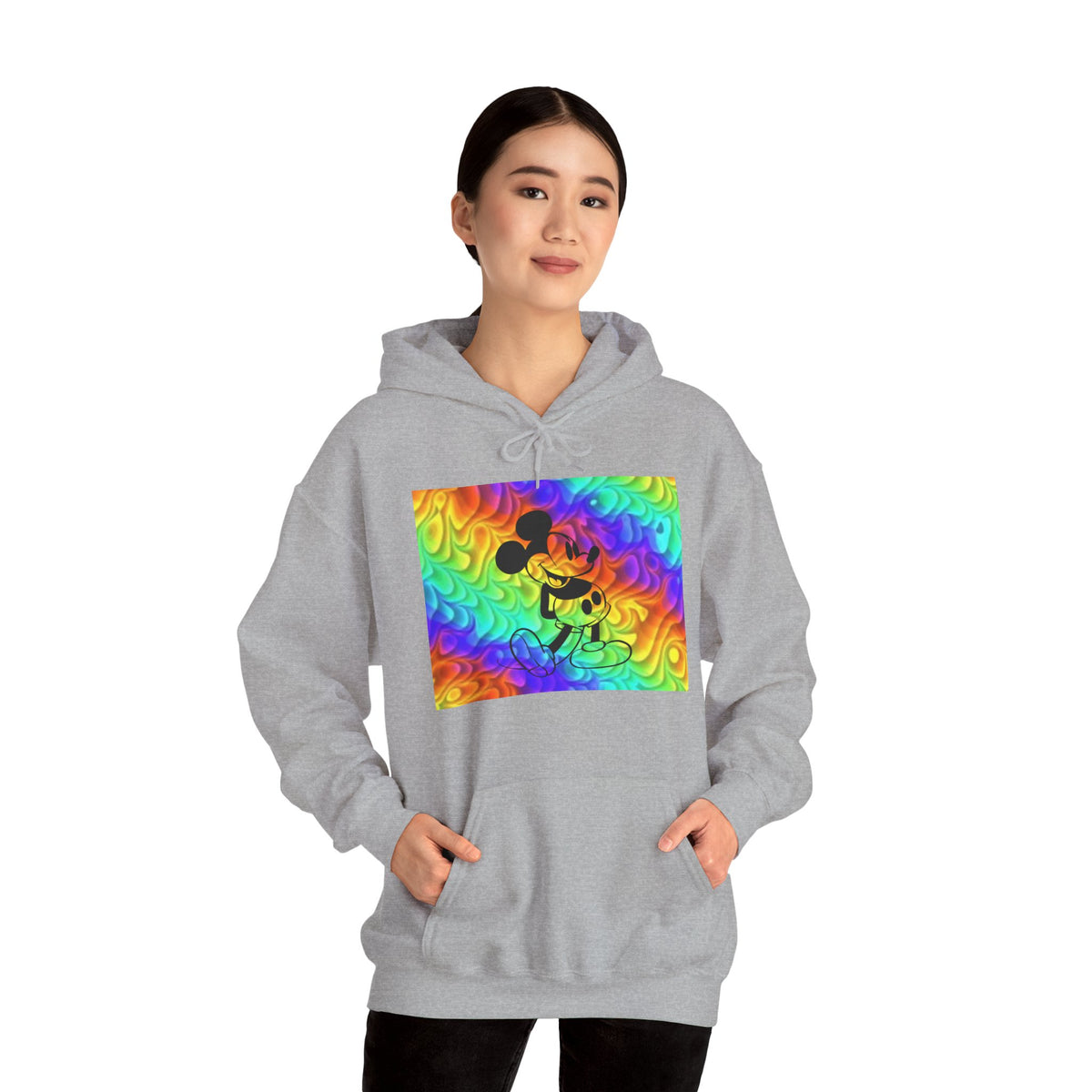 Mickey Mouse Rainbow Colors Unisex Heavy Blend Hooded Sweatshirt Warm & Cozy