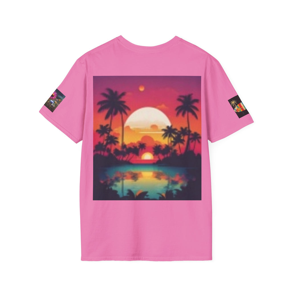 Sunset Palm Beach T-Shirt — Tropical Sunset Graphic Tee