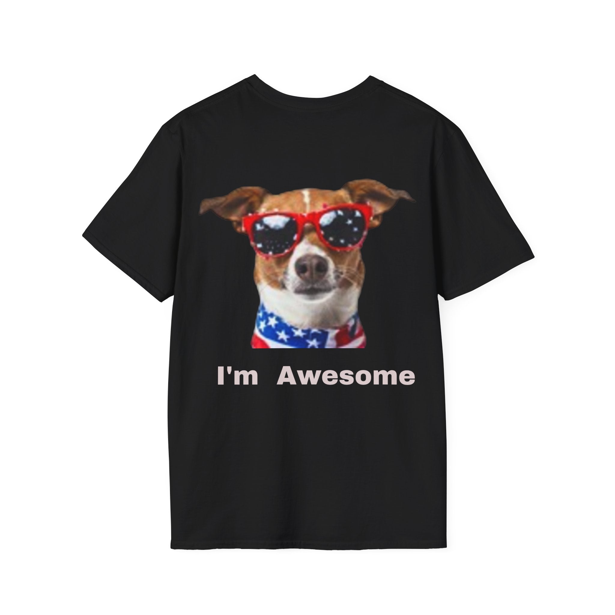 T-shirt Chien Rétro Fleur Lunettes de Soleil "Peace & Love"