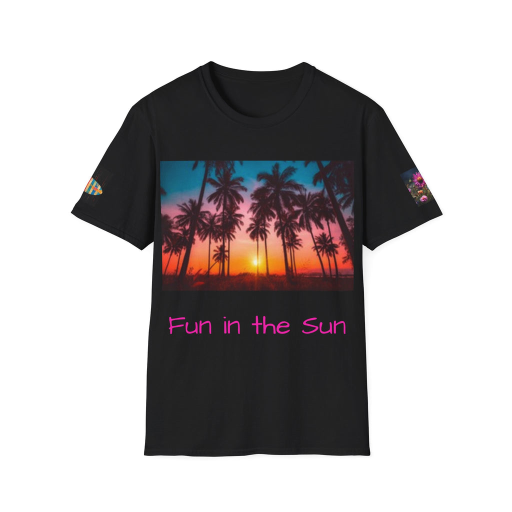 Sunset Palm Beach T-Shirt — Tropical Sunset Graphic Tee
