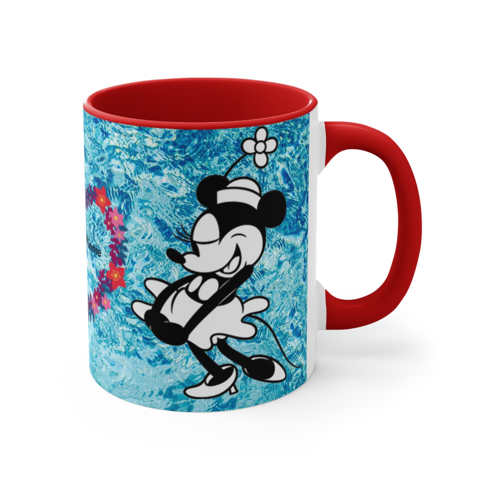 Mickey & Minnie Vibes Accent Mug — Floral Heart Retro Disney Design