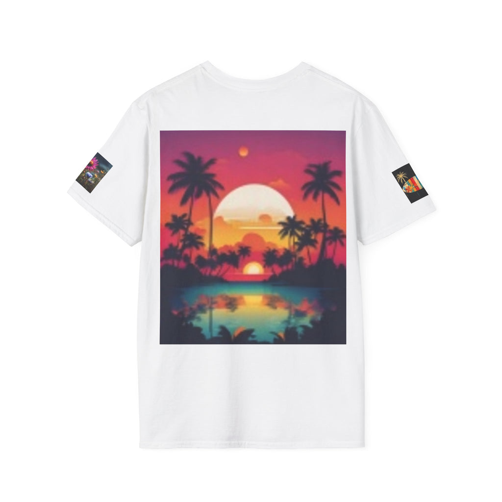 Sunset Palm Beach T-Shirt — Tropical Sunset Graphic Tee