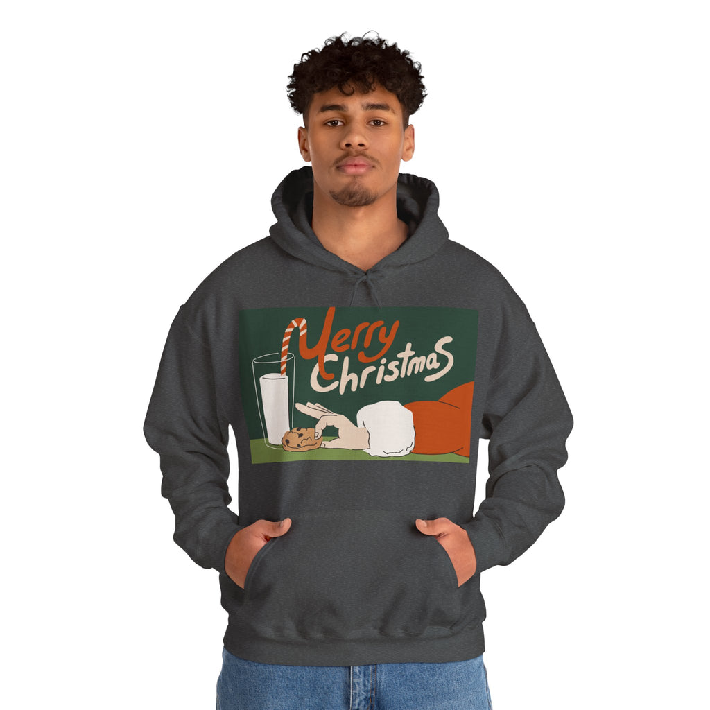 Merry Christmas Cookie & Milk Hoodie — Retro Holiday Sweatshirt