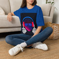 Unisex Softstyle T-Shirt Man wearing earphones skeleton shooting the bird