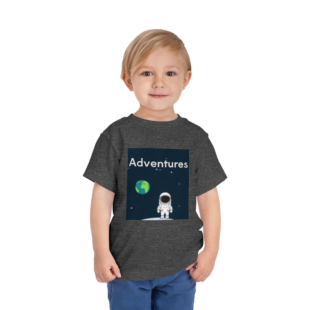 Toddler T-shirt — Adventures Cute Astronaut & Retro Space Rockets Design