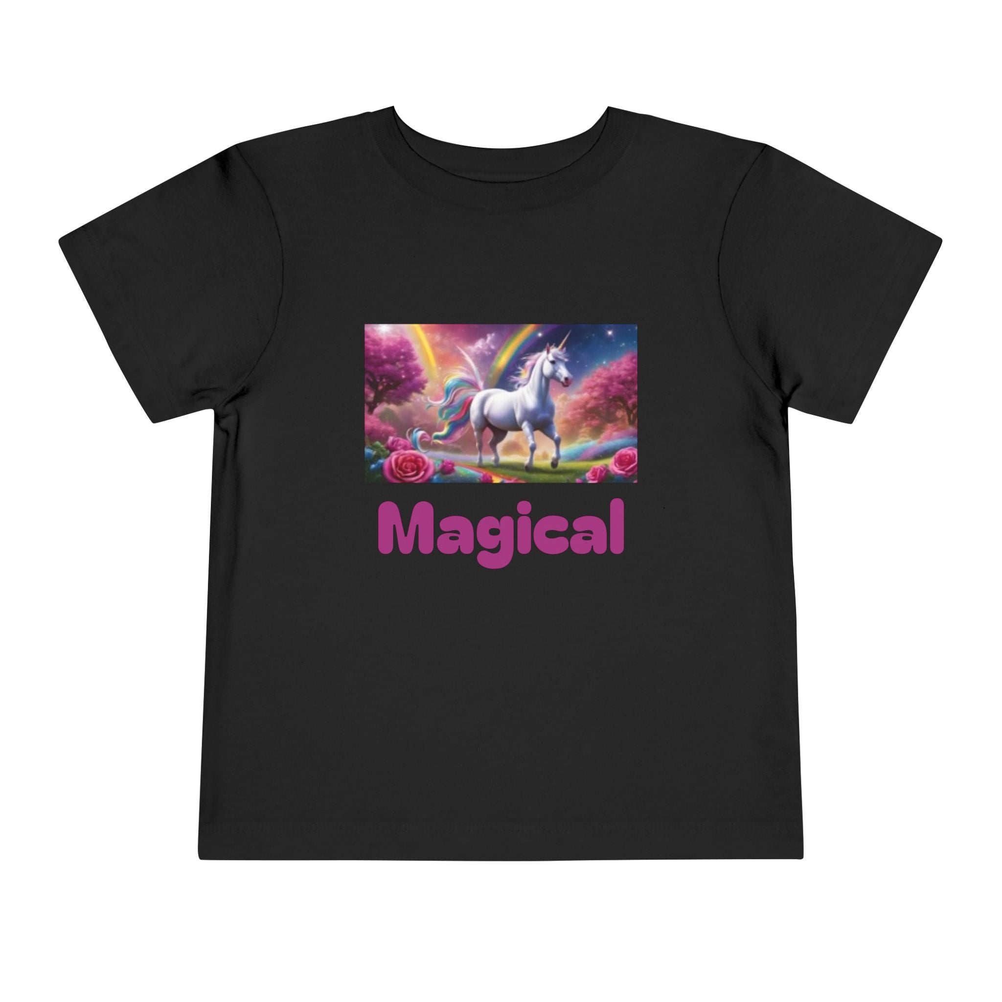 T-shirt enfant fantaisie licorne — T-shirt licorne arc-en-ciel magique