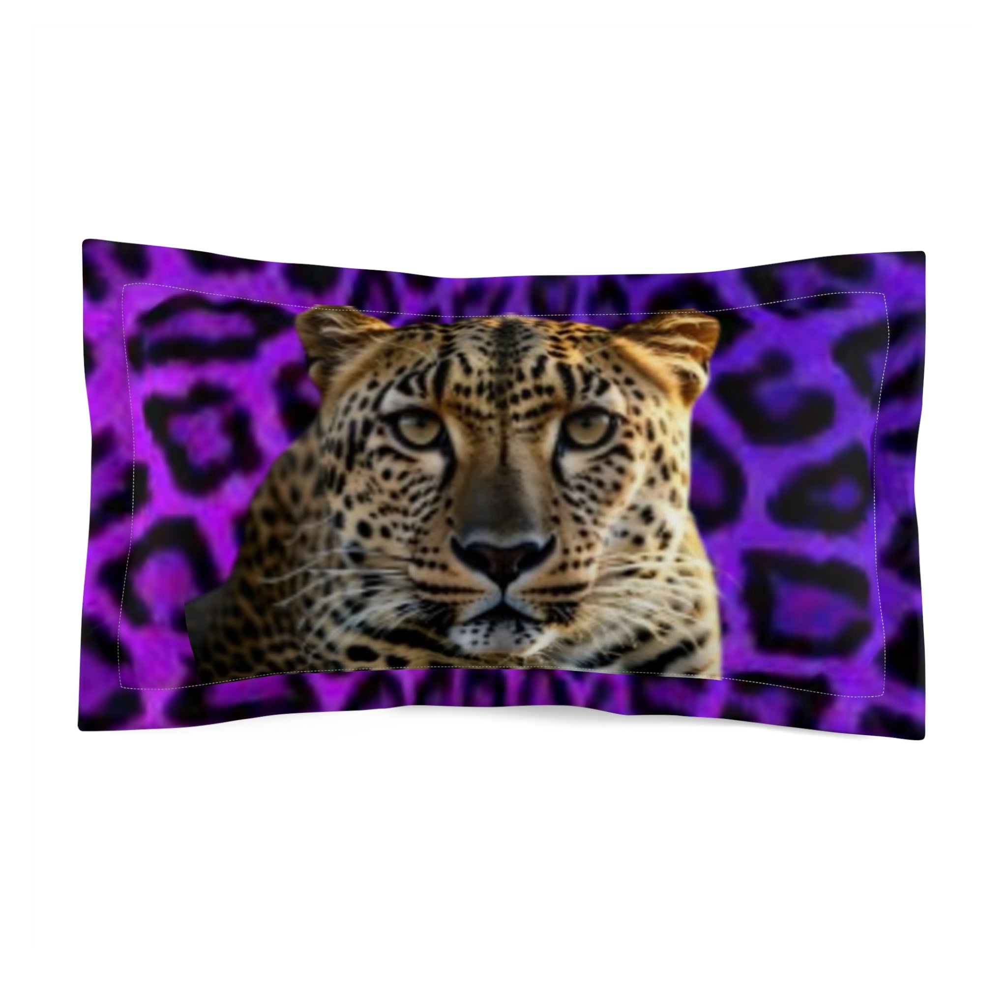 Taie d'oreiller léopard – Taie d'oreiller en microfibre à imprimé léopard violet audacieux