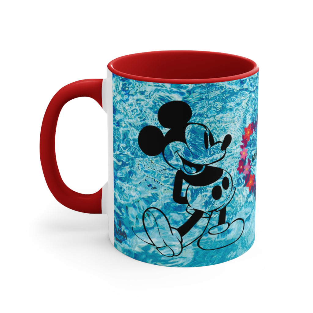 Mickey & Minnie Vibes Accent Mug — Floral Heart Retro Disney Design
