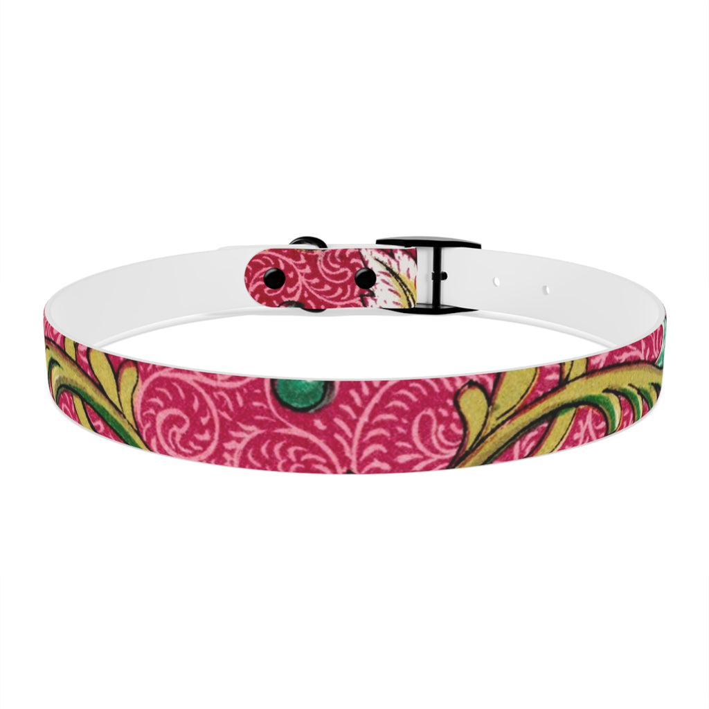 Floral Paisley Dog Collar — Pink Vintage Swirl Pattern