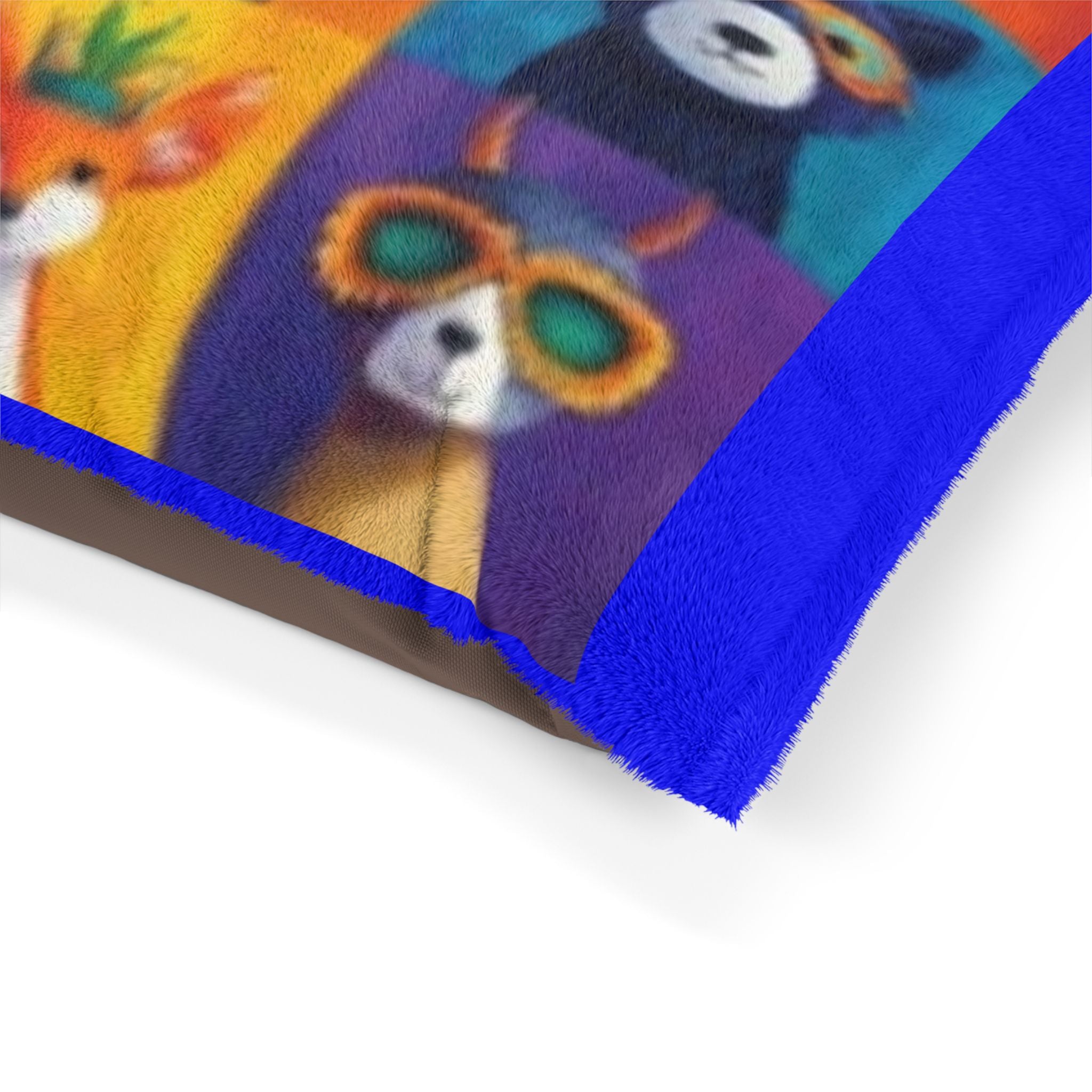Colorful Masked Animal Patchwork Pet Bed