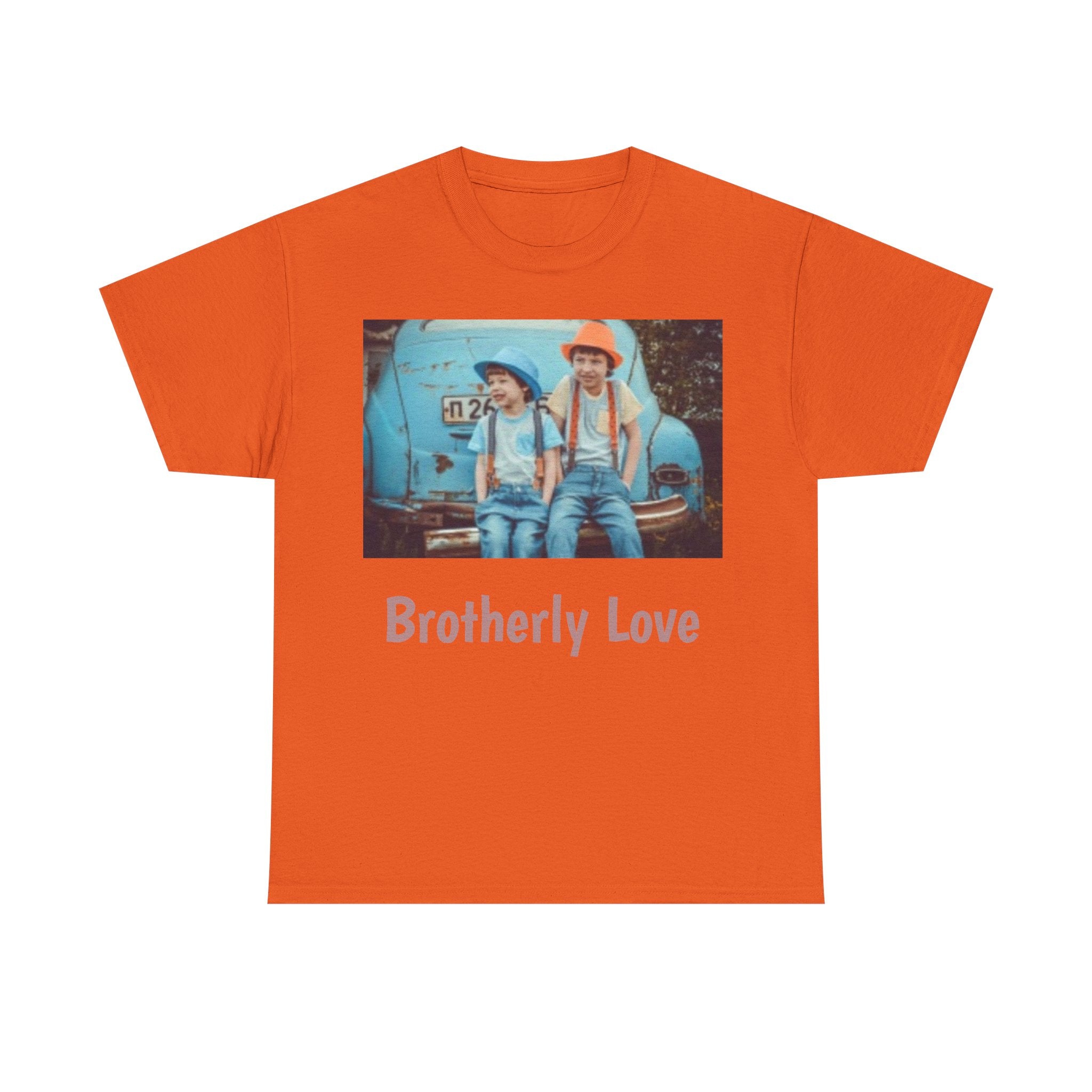 Vintage Kids Photo Tee – Retro Brothers Sitting by Classic Car