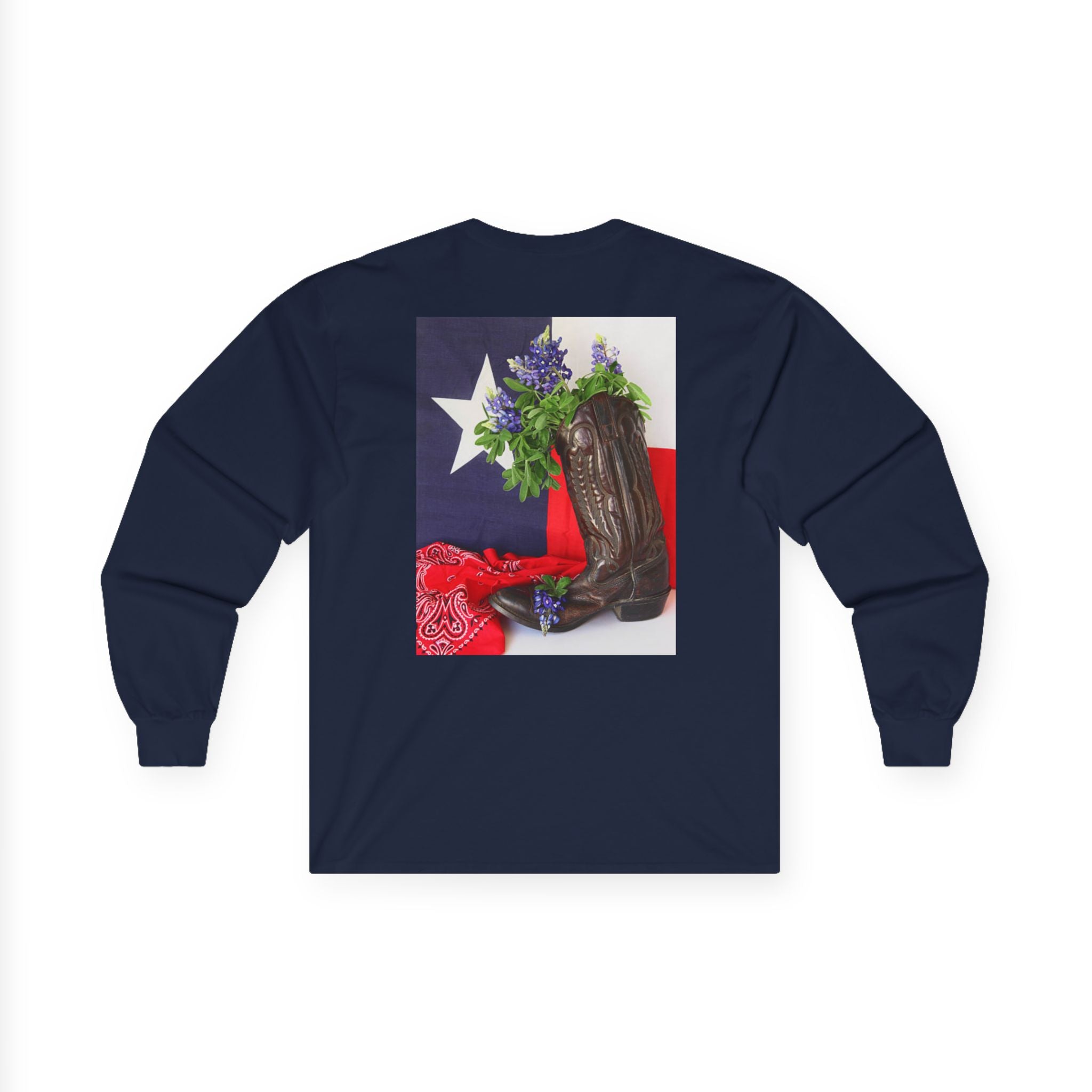 Texas Love Long Sleeve Tee — Western Cowboy Boots & State Pride Shirt