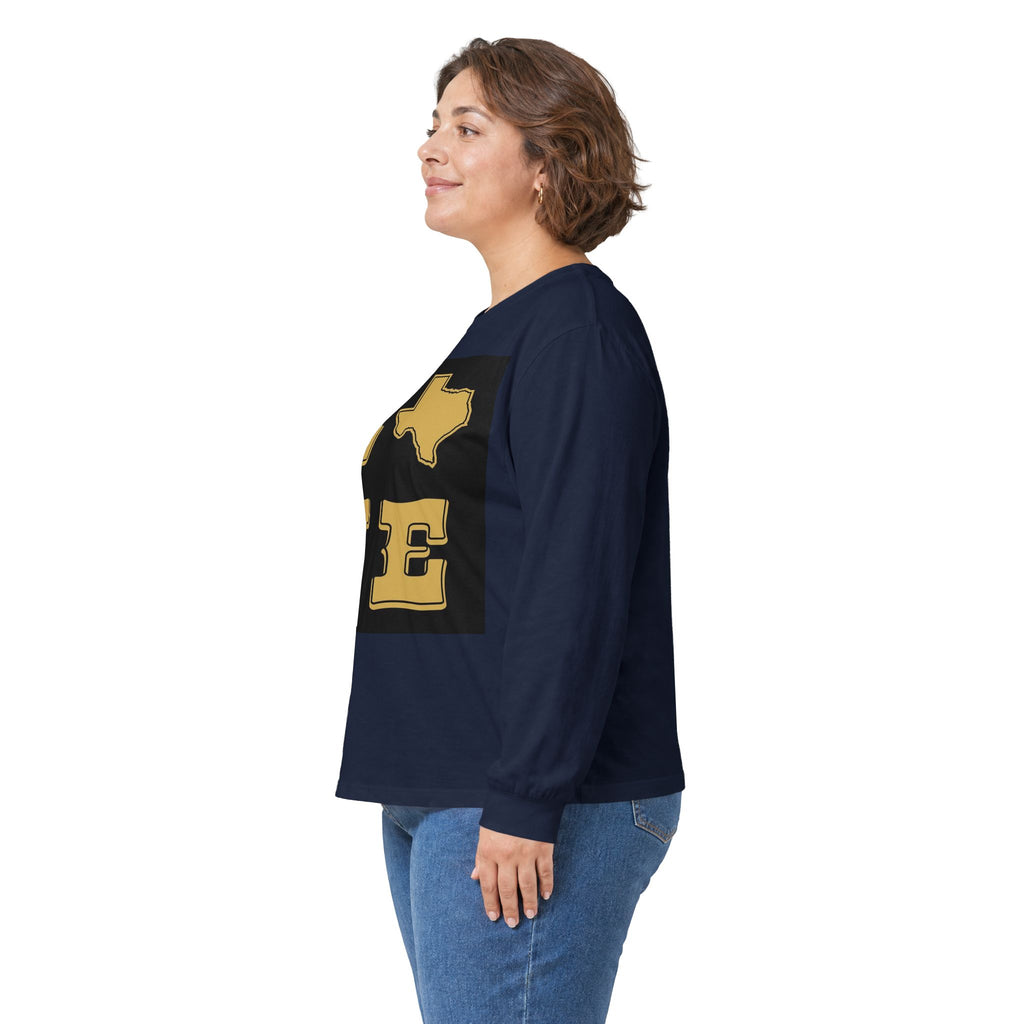 Texas Love Long Sleeve Tee — Western Cowboy Boots & State Pride Shirt
