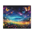 Butterfly Dreamscape Canvas Print — Fantasy Night Meadow Wall Art