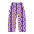 Purple Floral Kaleidoscope Pajama Pants — Men's Relaxed Lounge Sleepwear