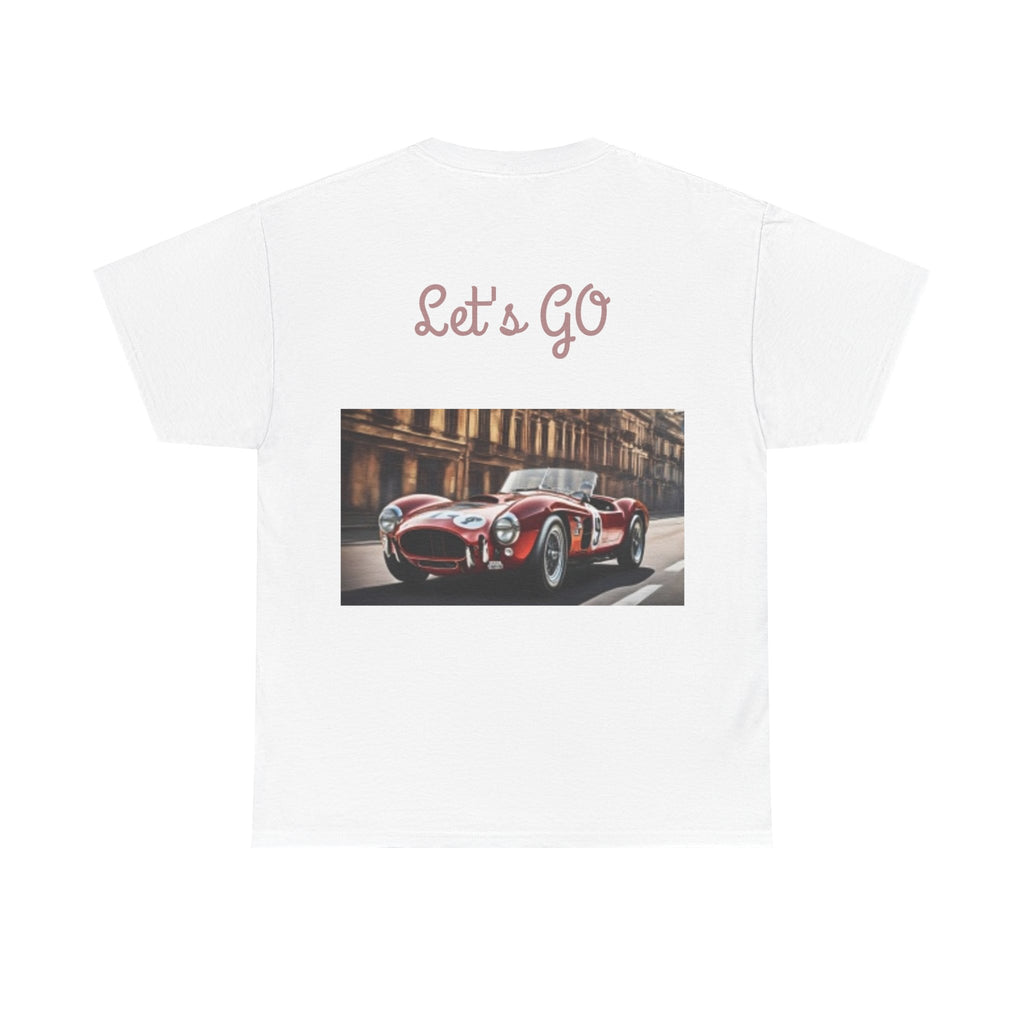 Pin-Up Girl with Terrier & Fast Car Graphic T-shirt — Retro 1950's Vintage Style T-Shirt