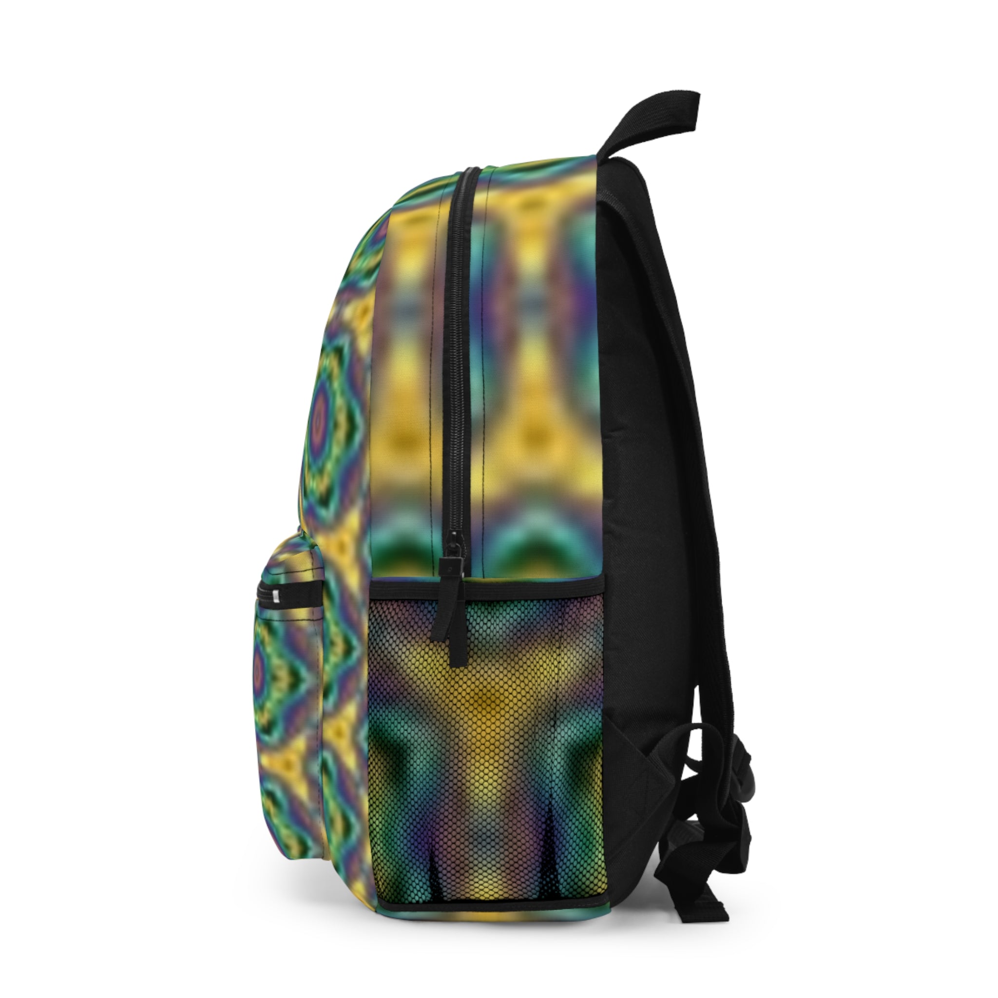 Kaleidoscope Pattern Backpack — Retro Psychedelic Boho Daypack