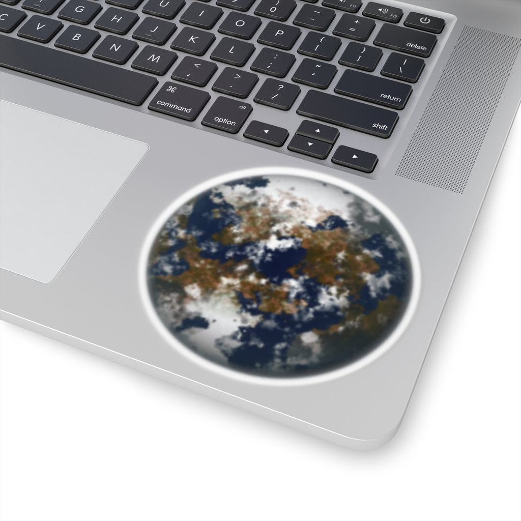 Planet Globe Sticker — Earth-Like Fantasy World Decal Books, backpacks, Mirror & Gift