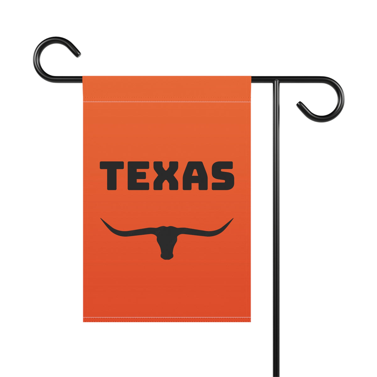 Texas~Longhorn Silhouette Garden Flag - Orange Decorative House Banner