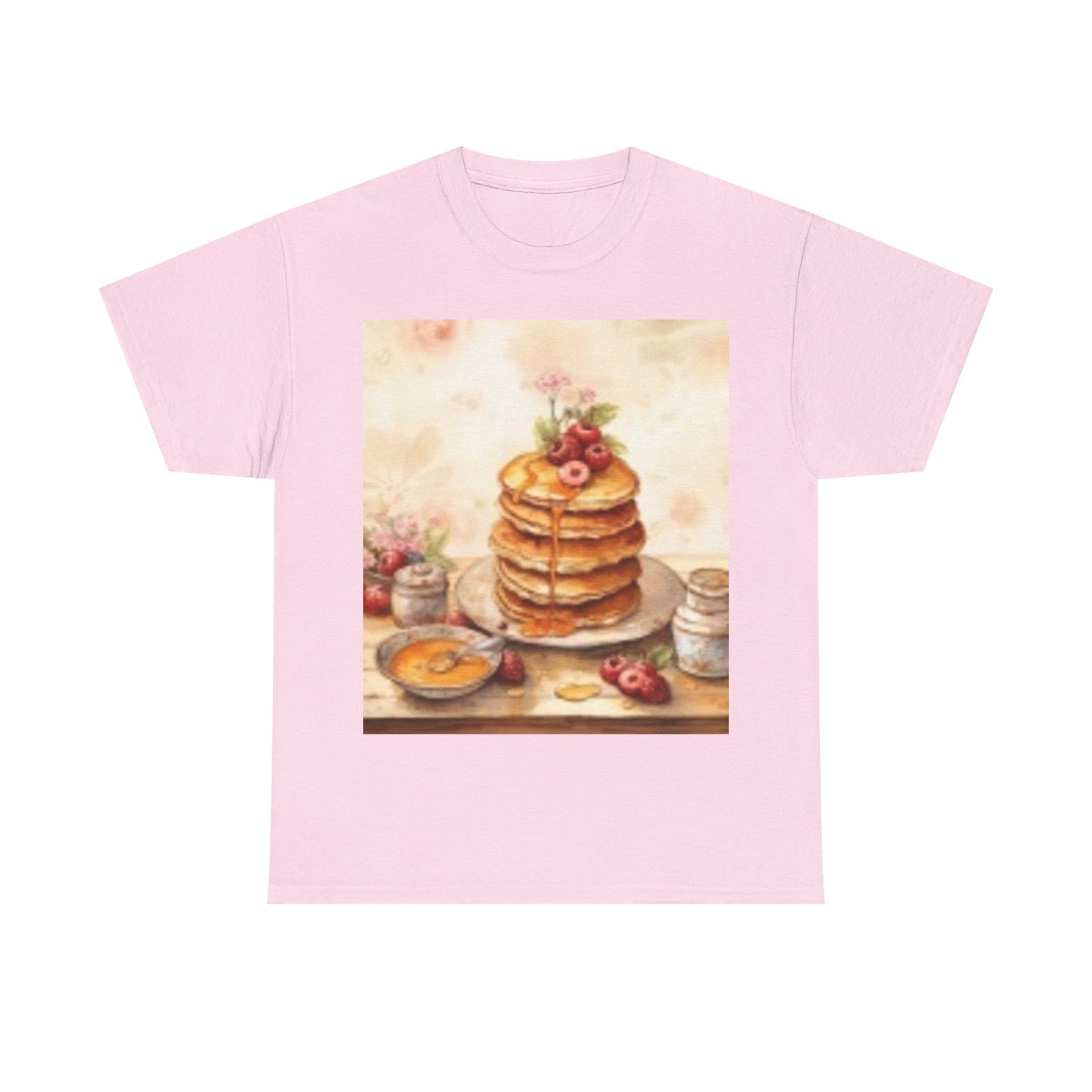 Pancake Stack Tee — Vintage Breakfast Illustration Shirt