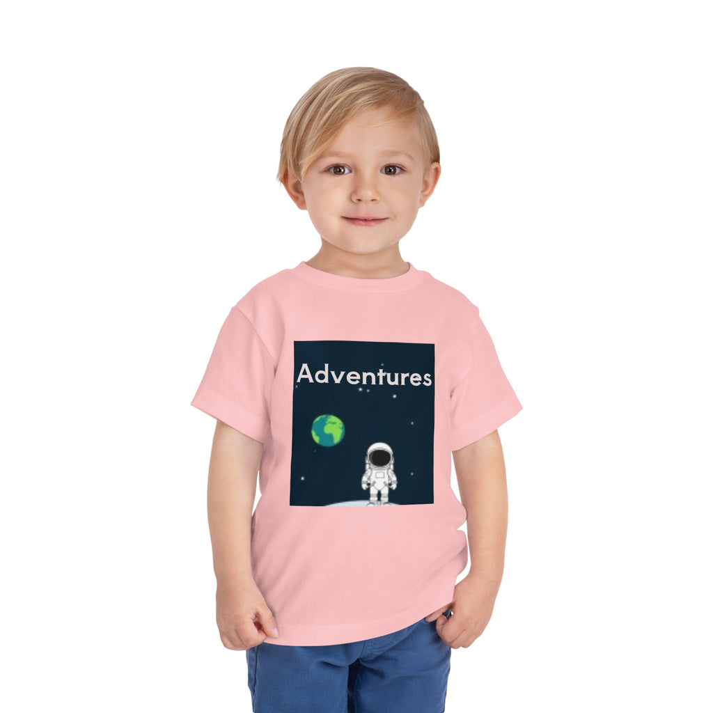Toddler T-shirt — Adventures Cute Astronaut & Retro Space Rockets Design