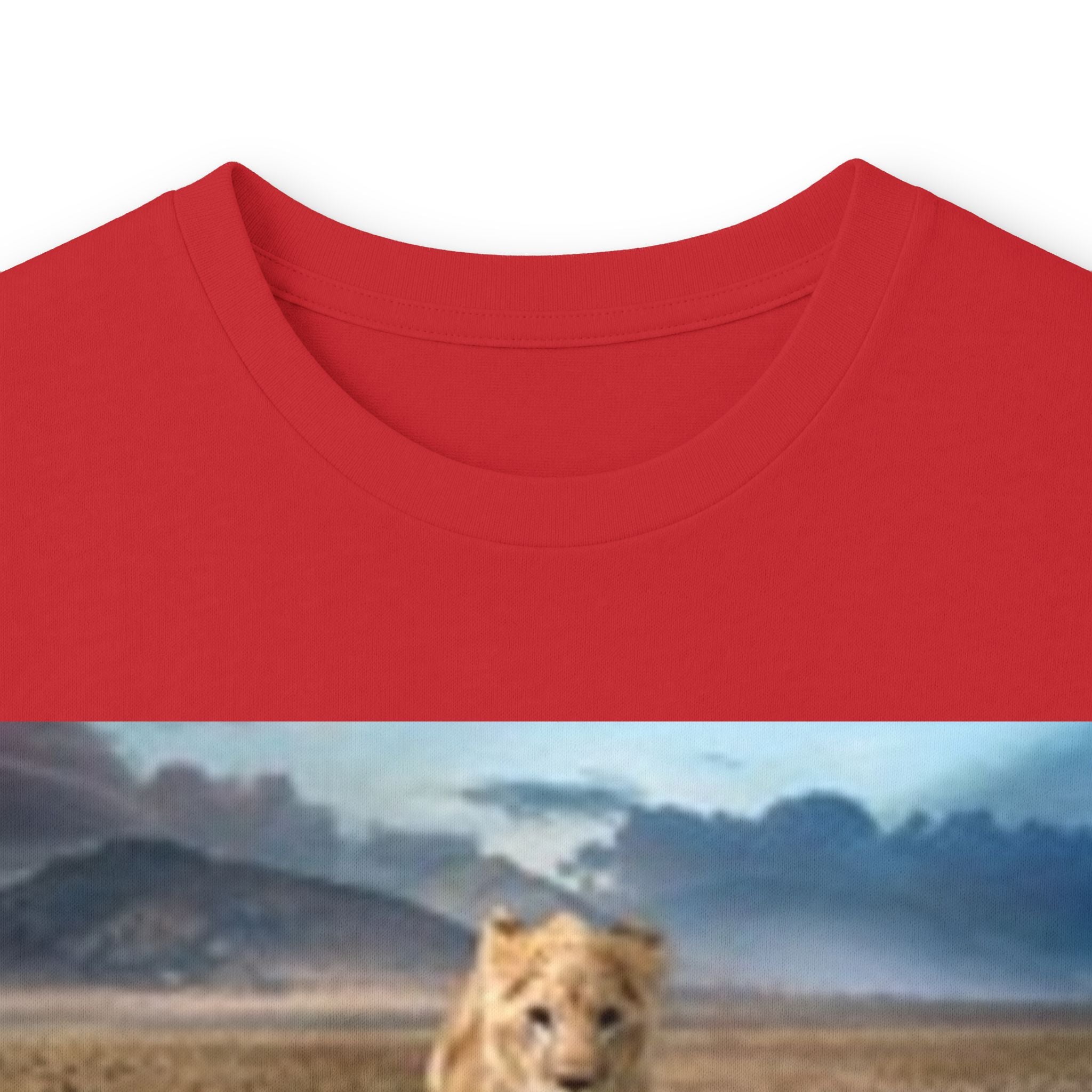 Long Sleeve T-shirt — Reflective Lion & Mountain River Nature Shirt