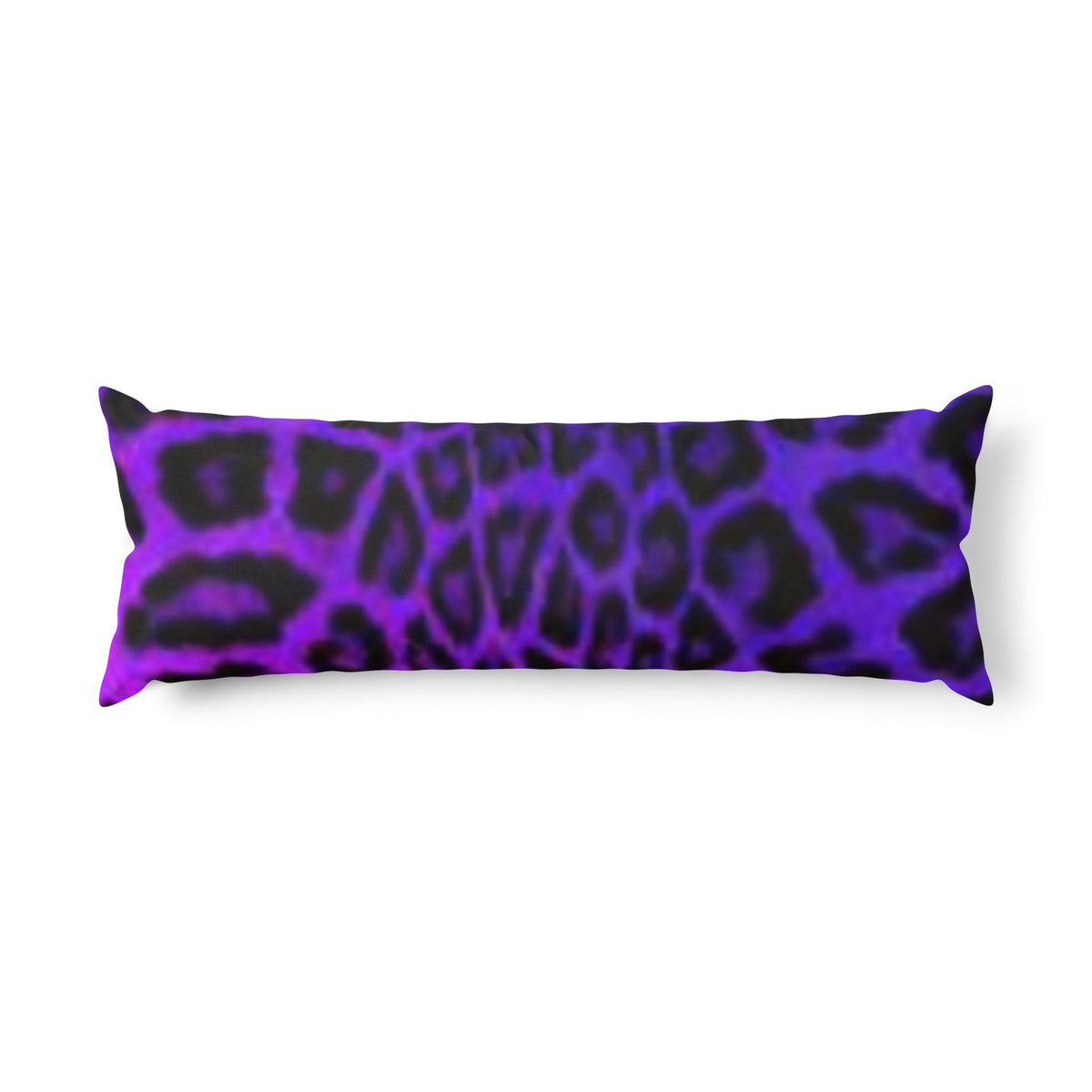 Purple Neon Cat & Landscape Body Pillow — Psychedelic Feline Bolster