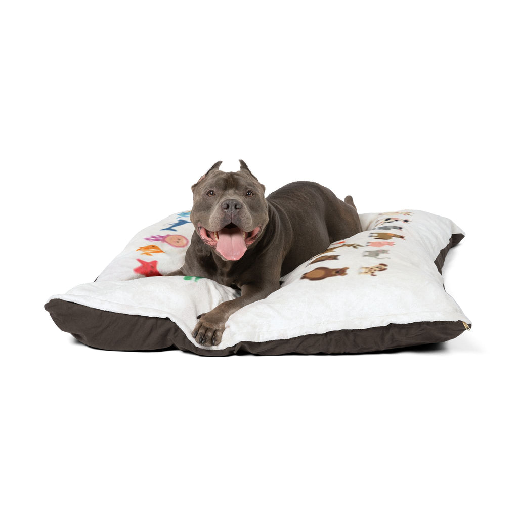 Animal Alphabet Pet Bed — Cute Cartoon Zoo & Ocean Critters Pattern