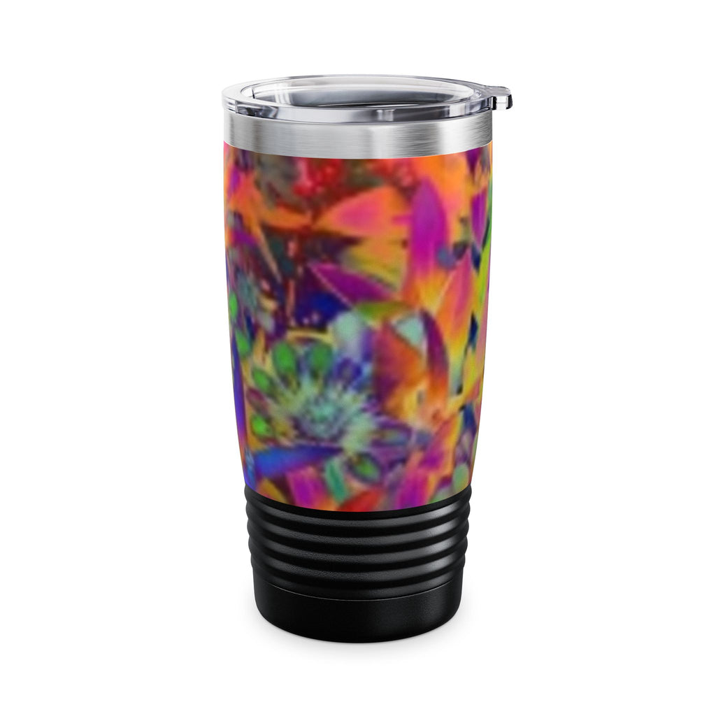 20oz Floral Ringneck Tumbler — Colorful Psychedelic Flower Travel Mug