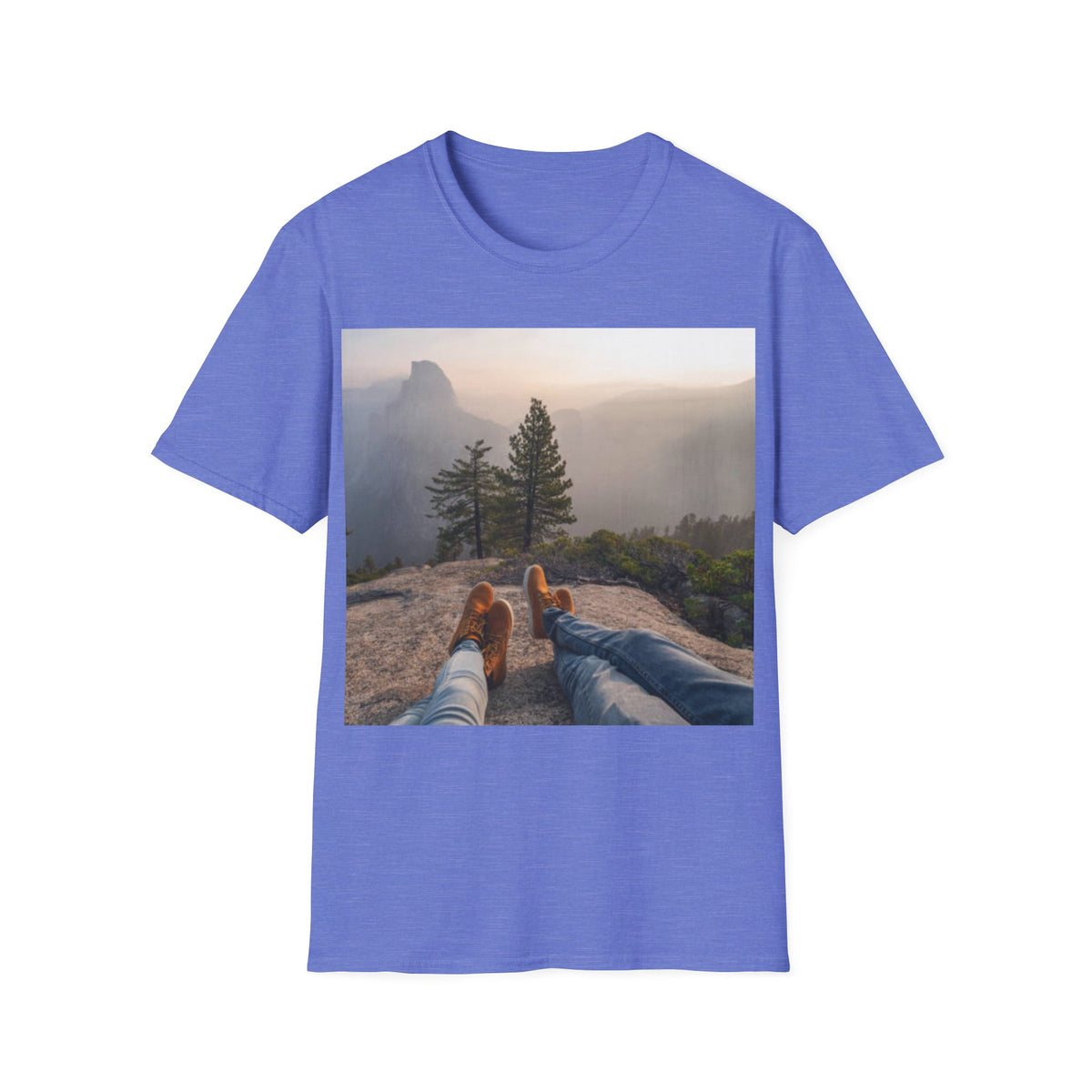 Relaxing after climbing a Mountain T-Shirt — Scenic Mountain View T-shirt