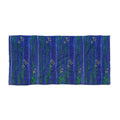 Nautical Blue Seaweed Beach Towel — Coastal Floral Striped Towel