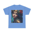 Mythic Sunset Portrait Tee — Artistic Goddess & Vibrant Sunset Graphic T-Shirt