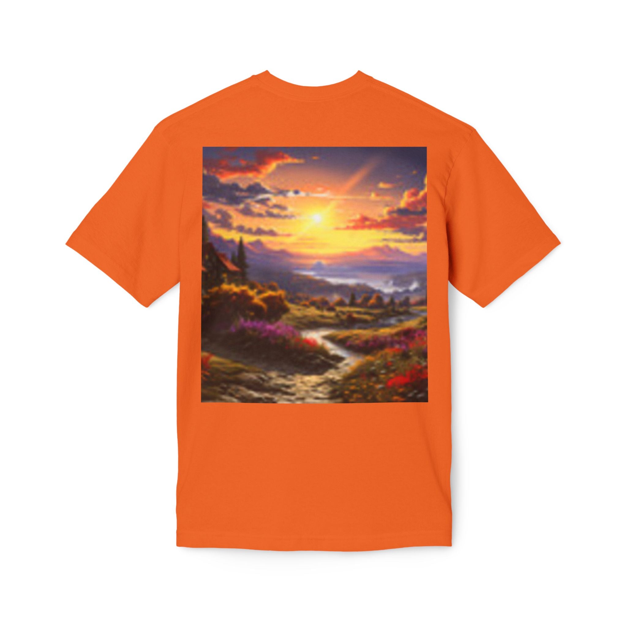 T-shirt Esprit Loup – T-shirt graphique paysage coucher de soleil panoramique