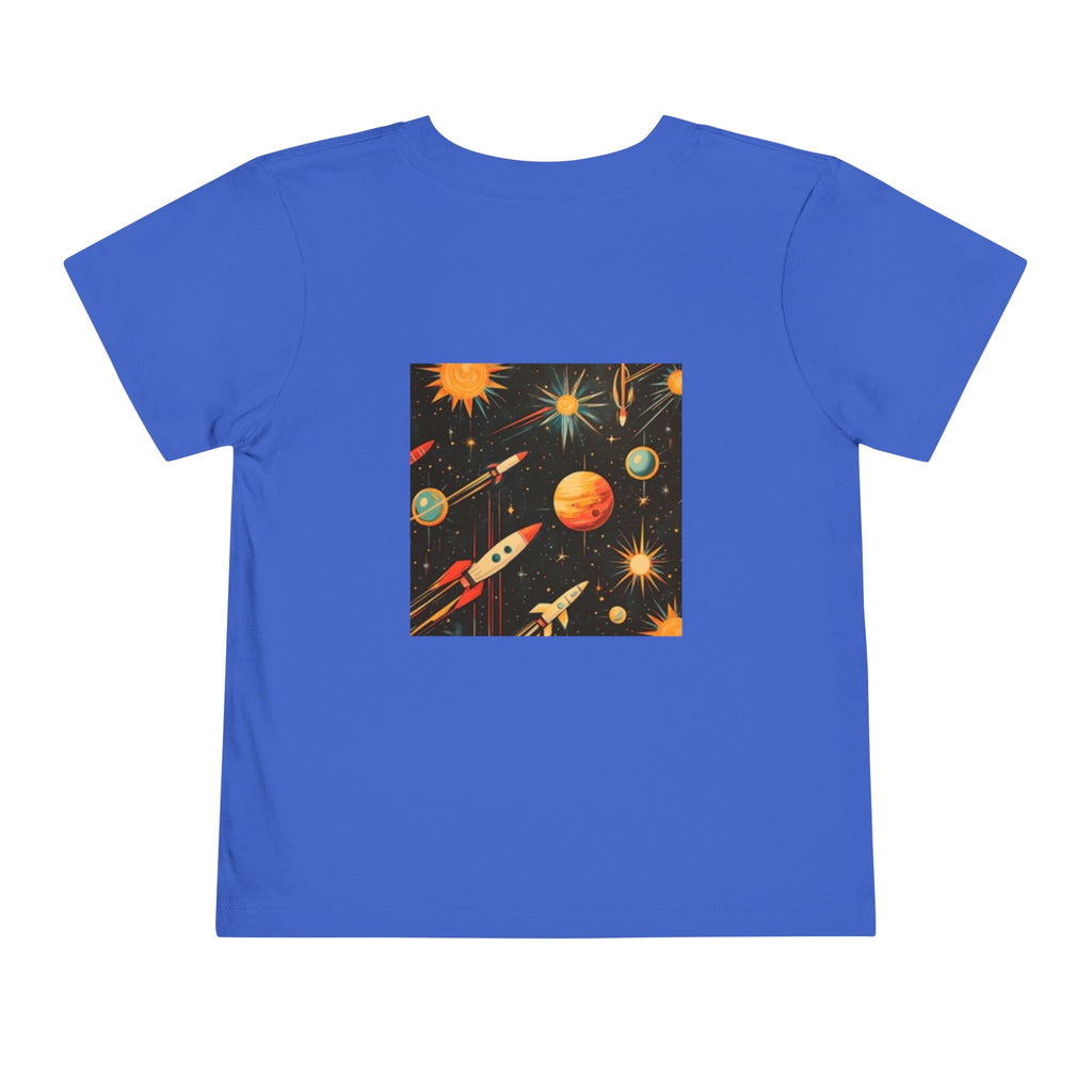 Toddler T-shirt — Adventures Cute Astronaut & Retro Space Rockets Design