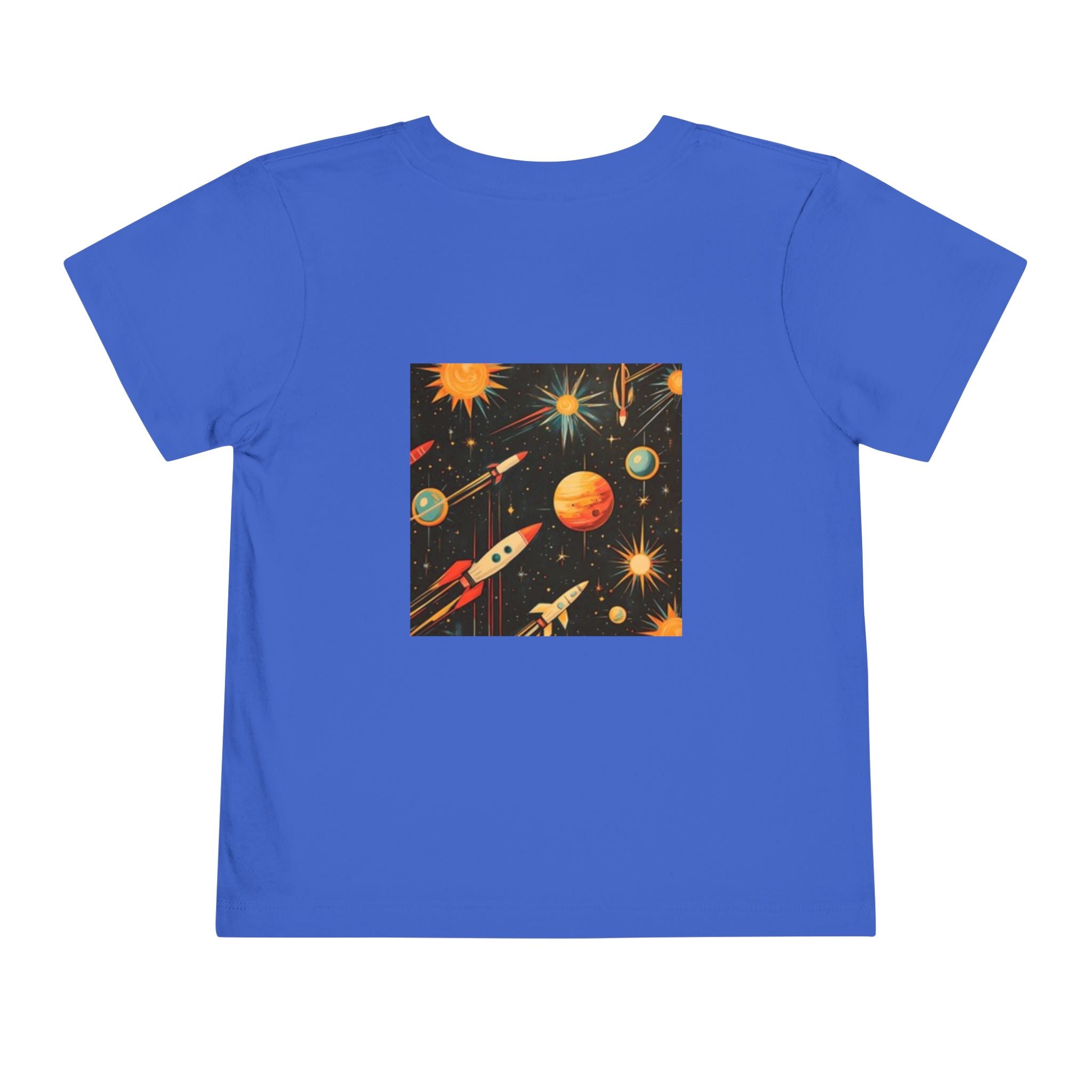 Toddler T-shirt — Adventures Cute Astronaut & Retro Space Rockets Design