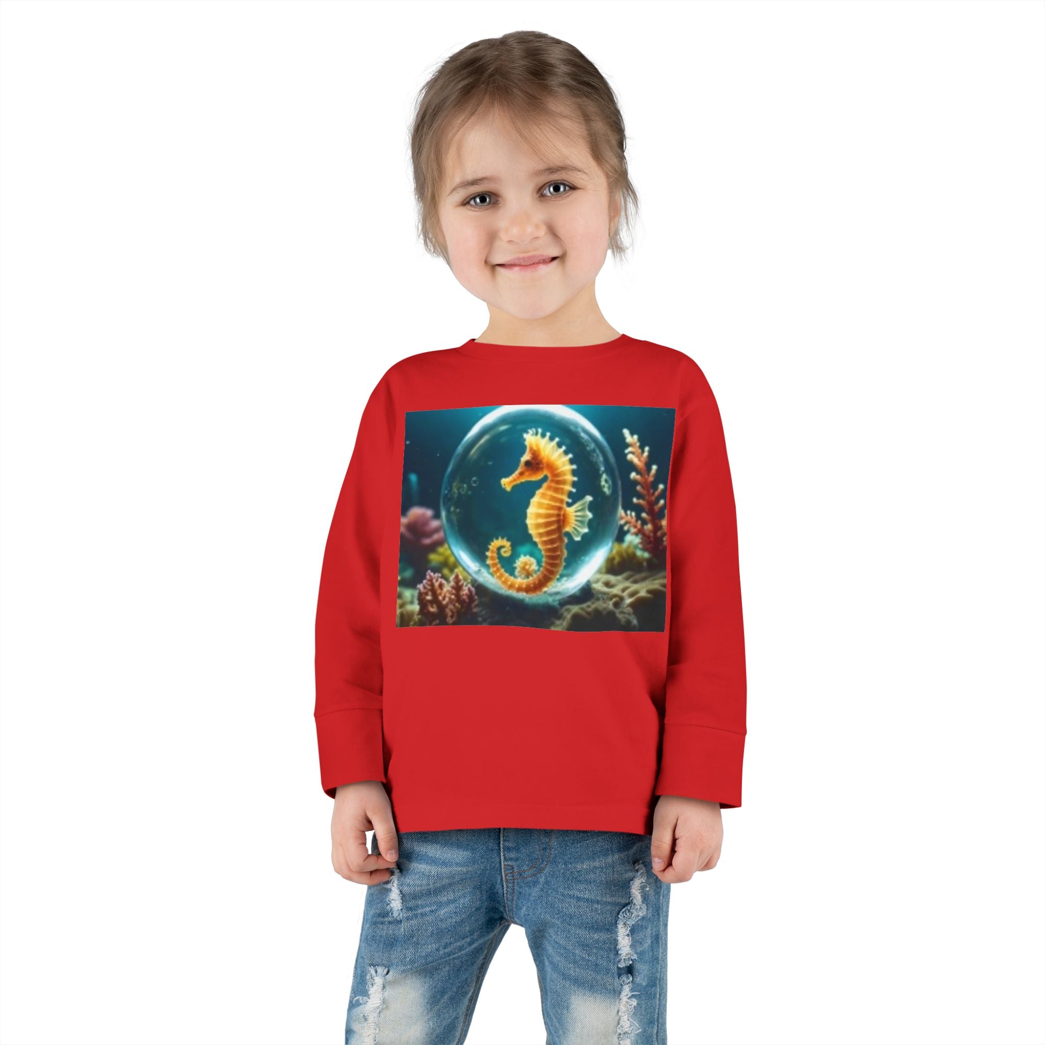 Toddler Long Sleeve T-shirt Seahorse & Clown fish and other colorful fish
