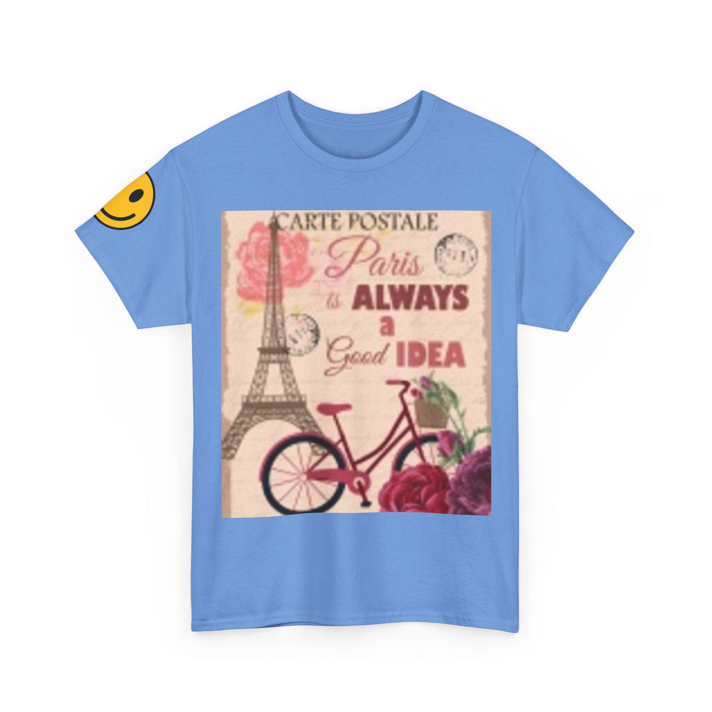 Paris Vintage Bicycle Tee — "Paris is Always a Good Idea" Graphic T-Shirt