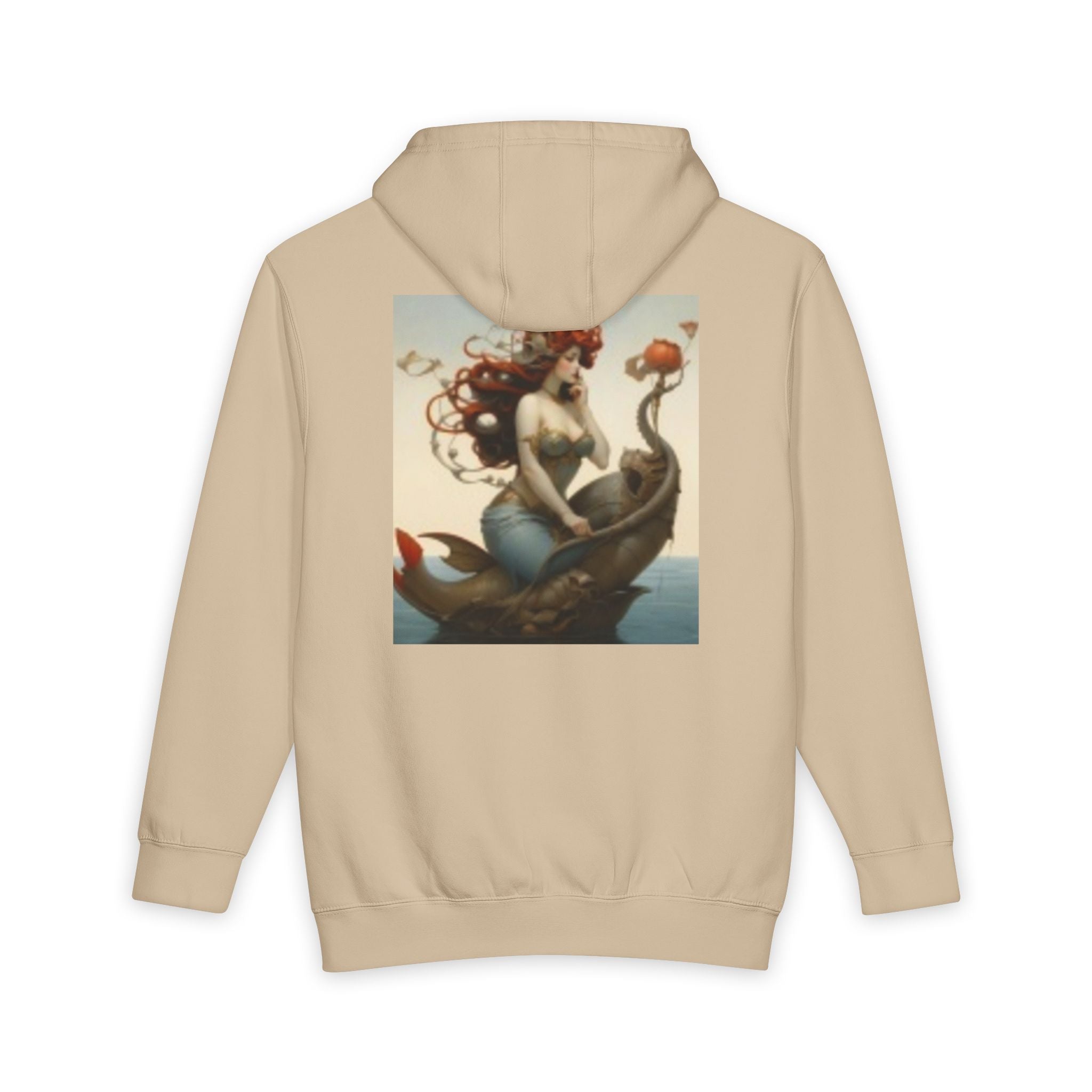 Sweat à capuche Déesse du soleil — Motif soleil vintage sur le devant, sirène dans le dos