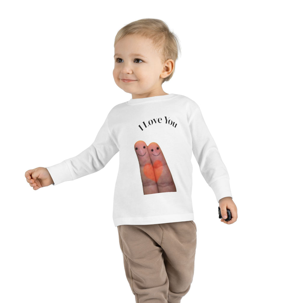 Toddler Tee — Cute Finger Friends I Love You Graphic Long-Sleeve Shirt