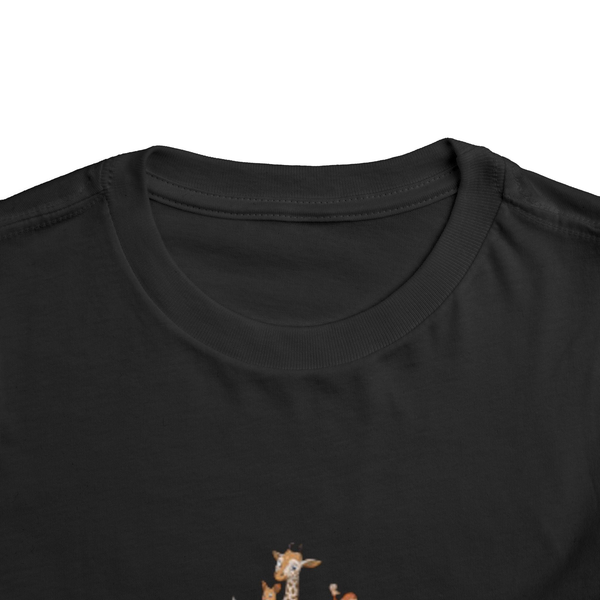 Toddler Tee — Colorful Rainbow Heart & Cute Animal Friends