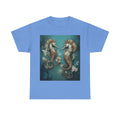 Seahorse Pair Art Tee — Vintage Ocean Illustration T-Shirt