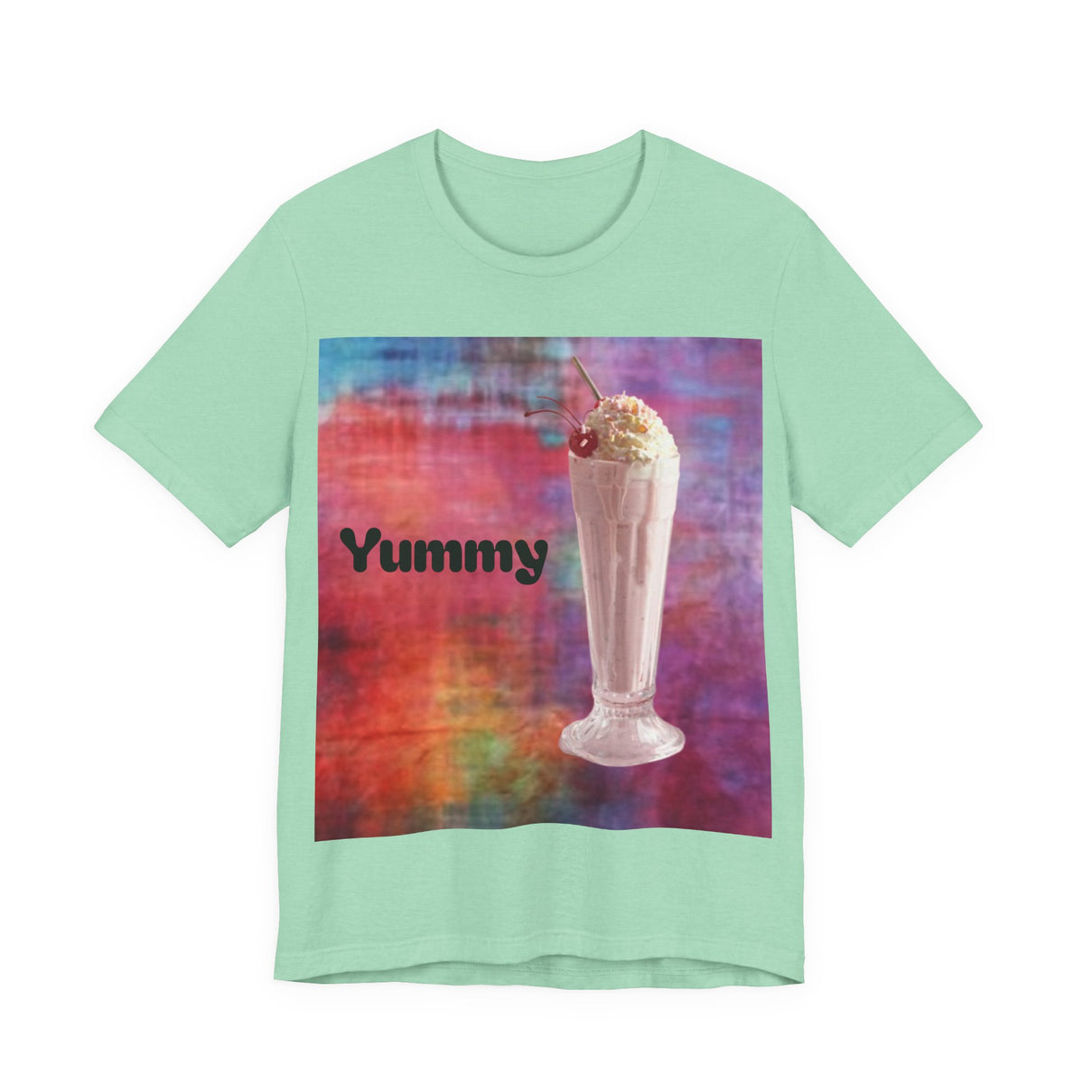 Yummy Strawberry Milkshake Tee - Retro Colorful Ice Cream Soda Graphic T-Shirt