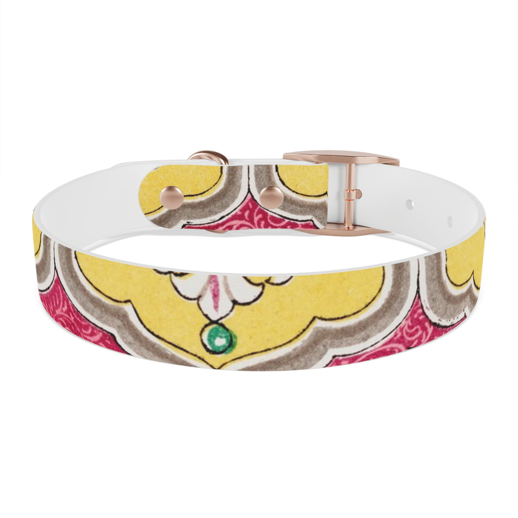 Floral Paisley Dog Collar — Pink Vintage Swirl Pattern