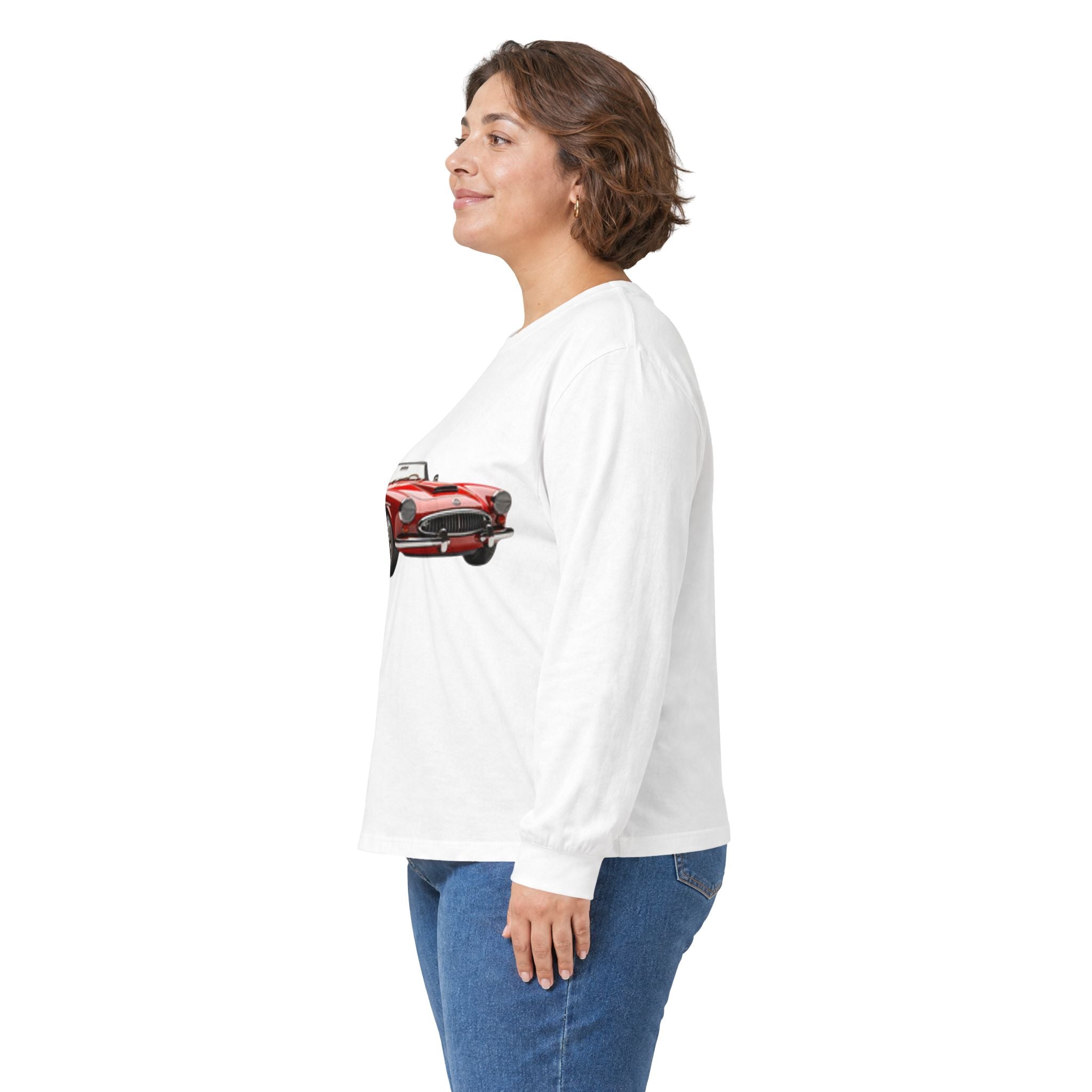 Classic Red Convertible Long Sleeve T-shirt — Vintage Sports Car Graphic