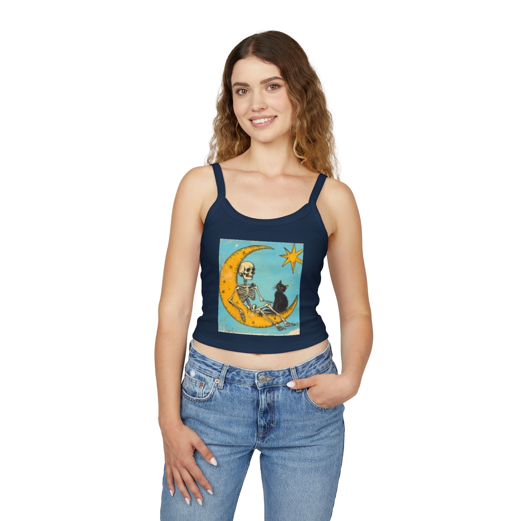 Celestial Skull & Cat Moon Tank