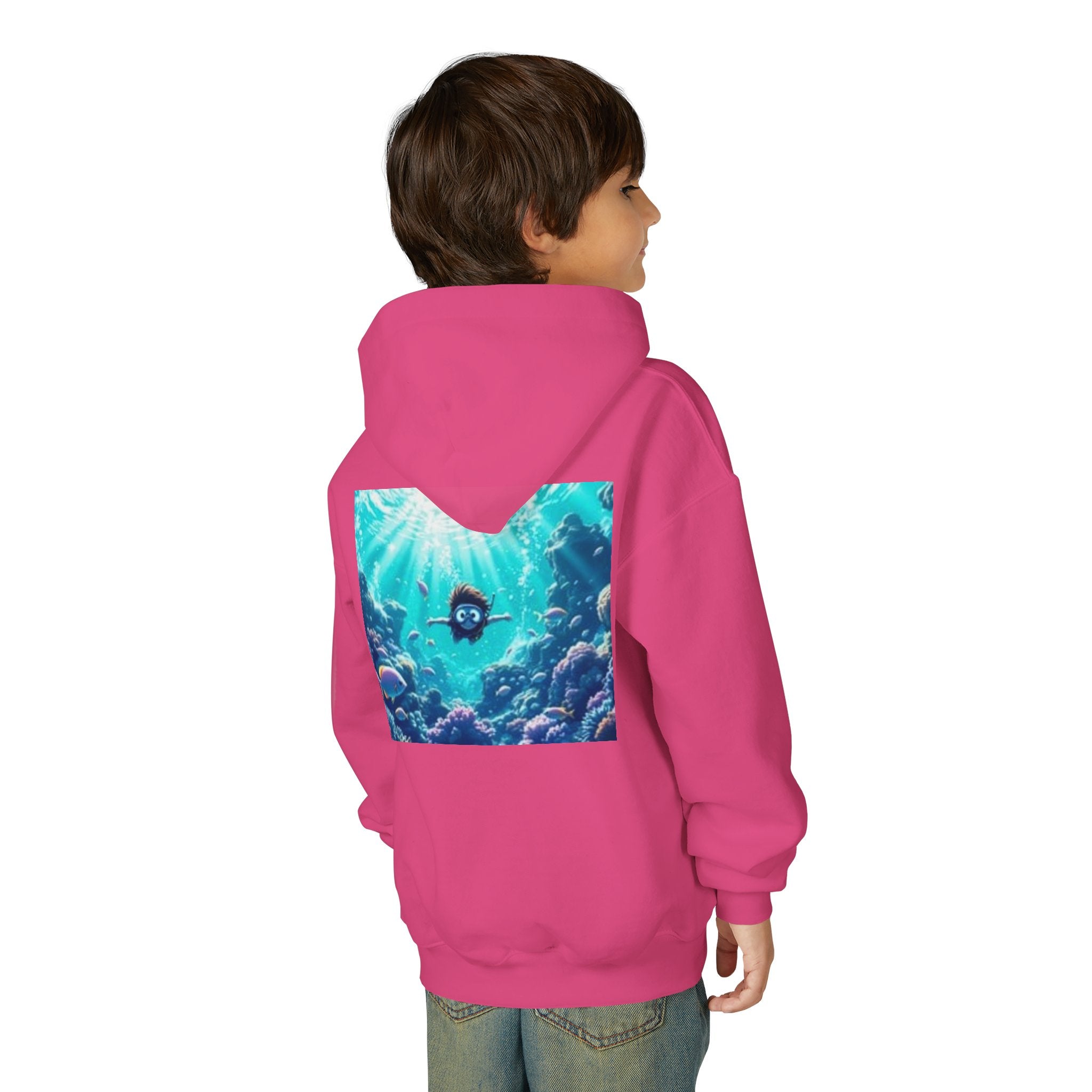 Youth Hoodie with Vintage Octopus & Underwater Scene — Kids Ocean Crew Pullover