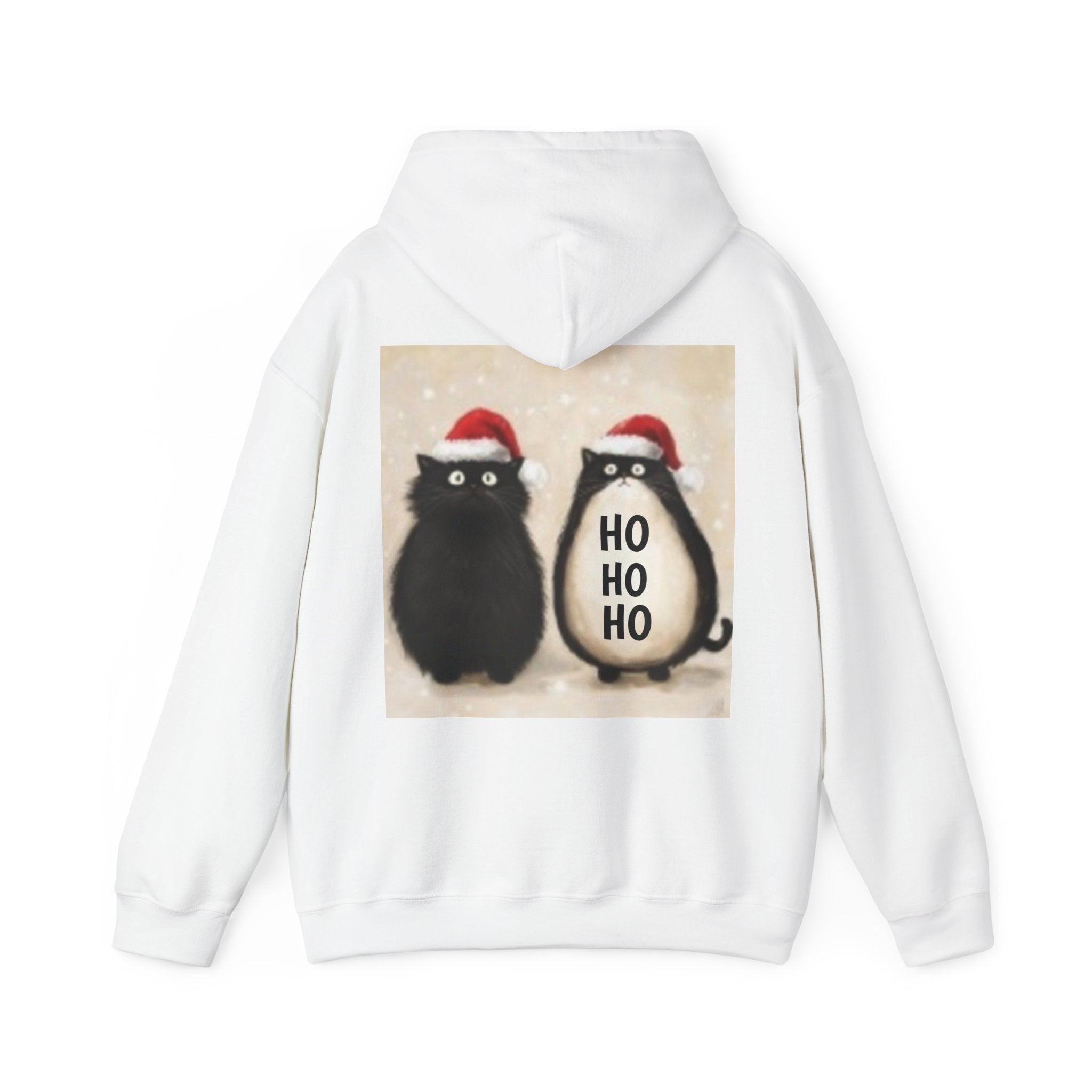 Holiday Cat & Penguin Hoodie — Cute Christmas Cats in Santa Hats