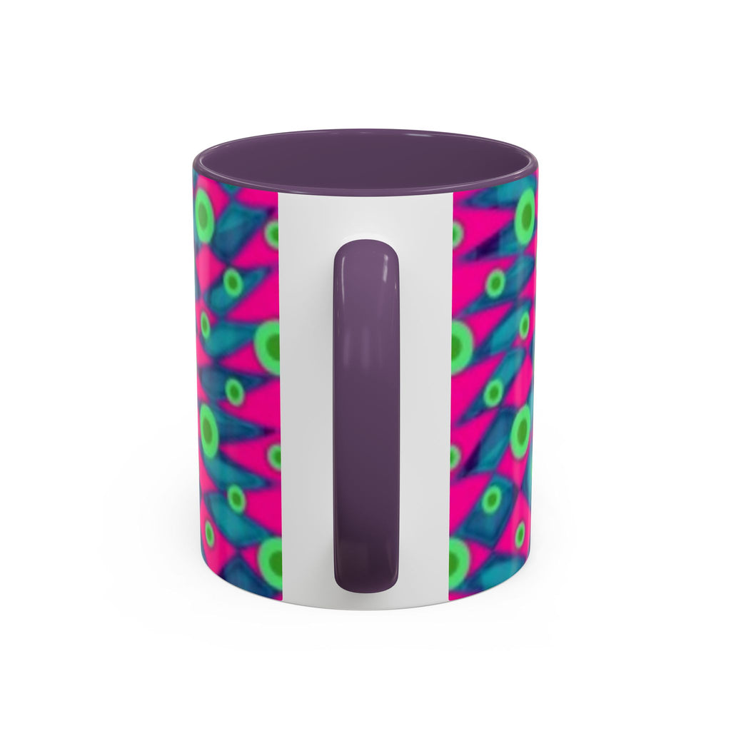 Abstract Neon Pattern Coffee Mug — Vibrant Retro Geometric Accent Mug (11/15oz)